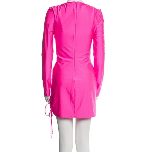 DUNDAS Vibrant Pink Mini Dress with Cut-Outs - Picture 3 of 3